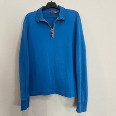Vintage boss Hugo boss quarter zip sweatshirt blue w/ orange men’s size large