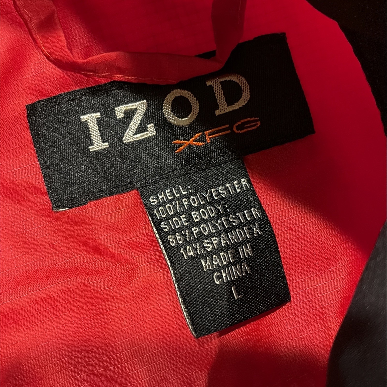 Izod XFG Golf Zip Front Red Wind Shirt Vest Mens Large Full Zip Vest L gallery