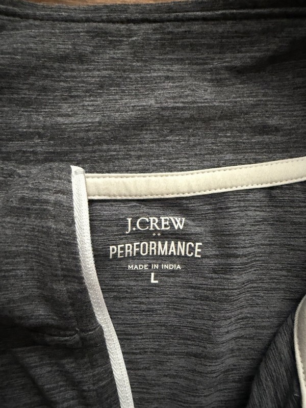J Crew Performance Pullover Mens L Heather Gray 1/4 Zip Stretch Long Sleeve gallery