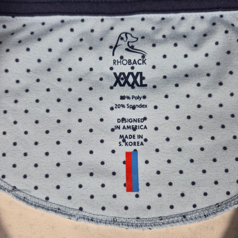 Rhoback Pullover Men 3XL 1/4 Q-Zip Pullover Performance Golf Blue Polka Dot gallery