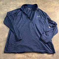 Under Armour 1/2 Zip Pullover Mens Large Navy Blue Tech 2.0 1328495-409