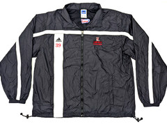 Adiddas Team Windbreaker Track Jacket, Men XL, Black w Louisville Red Embroidery