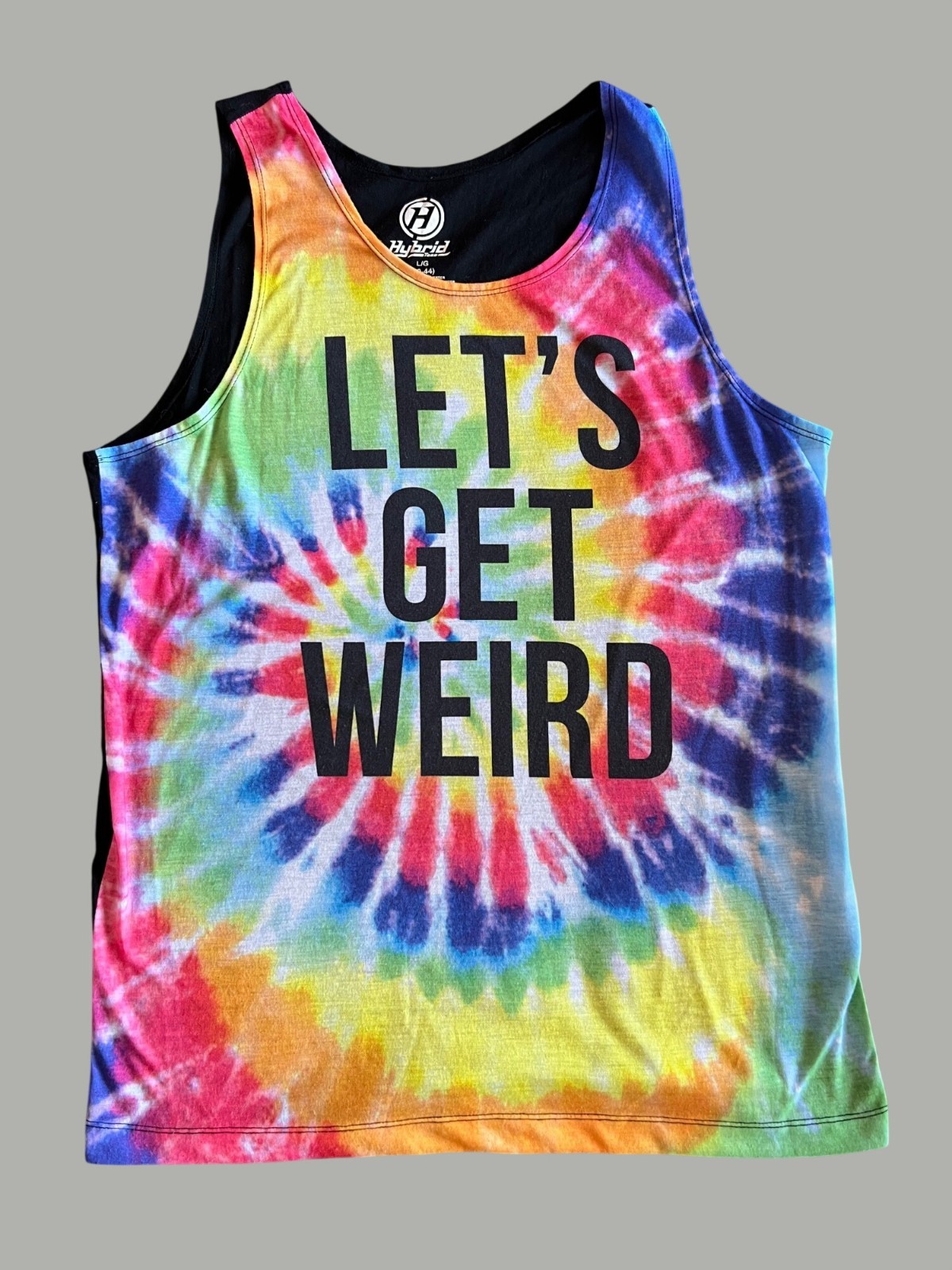 Lets Get Weird Tie-Dye Tank Top By Hybrid Tees L/G 42-44 Multicolor Cotton/Polye gallery