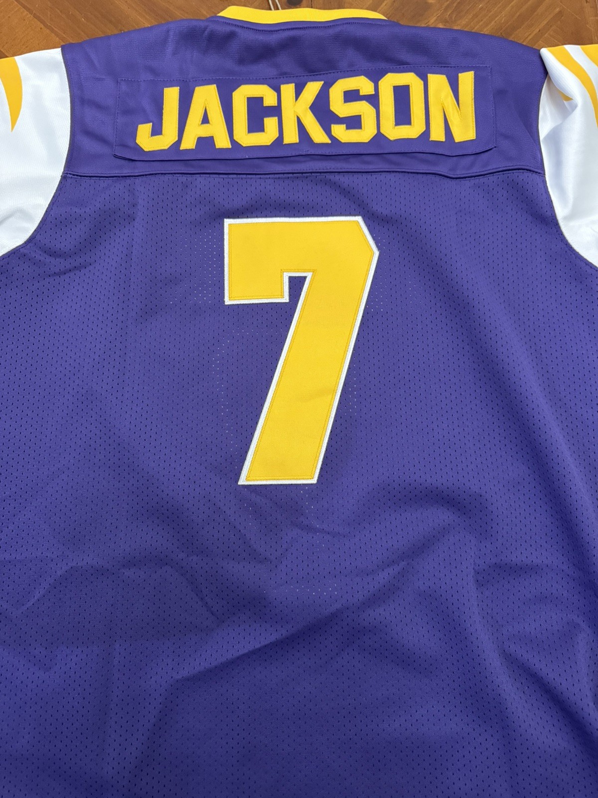 Authentic Classics Lamar Jackson Tigers #7 Football Jersey Purple Yellow Large gallery