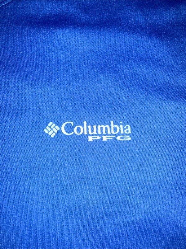 Men's Columbia Deep Waves Vent Blue Long Sleeve Sun Tee Shirt Medium MSRP $50 gallery