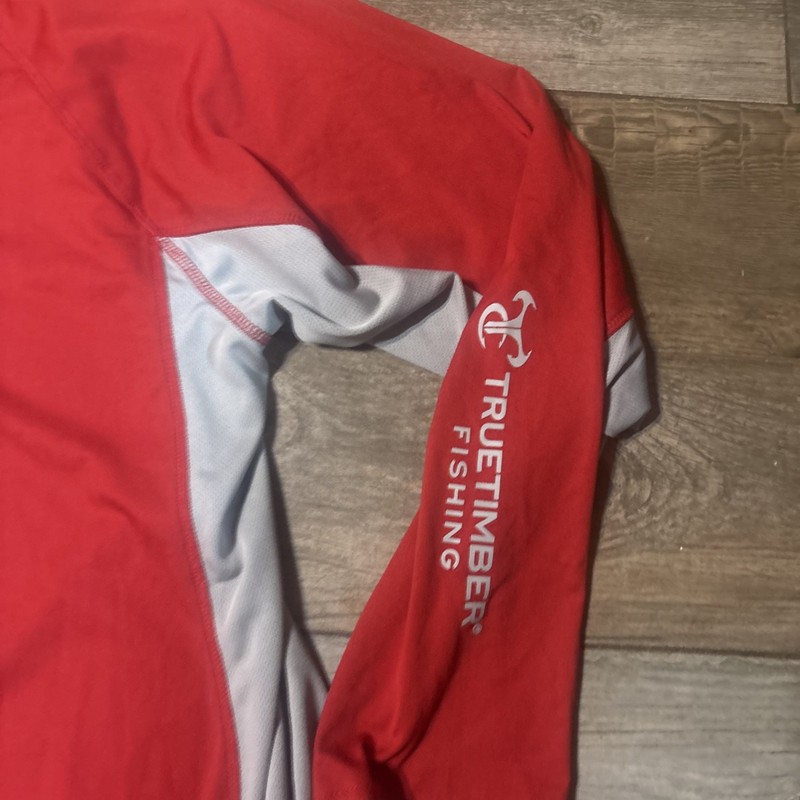 True Timber Fishing Athletic Pullover 1/4zip 2X Large Long Sleeve Red And Gray gallery