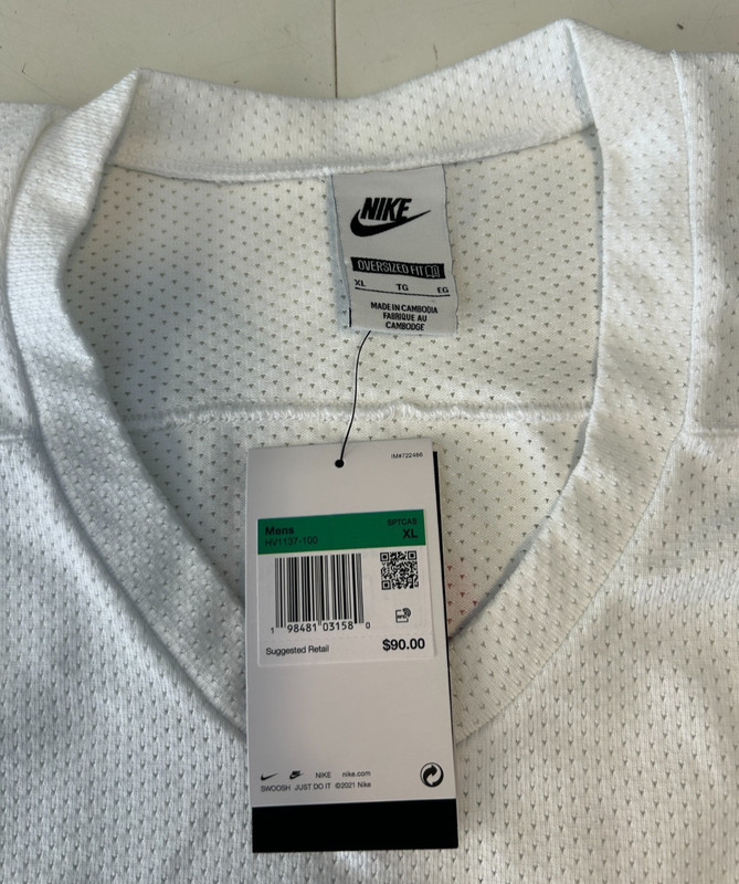 NIKE SPORTSWEAR CLUB MEN'S OVERSIZED HOCKEY JERSEY SIZE XL HV1137-100 NWT gallery