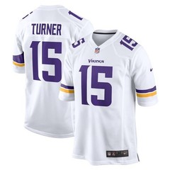 Men’s #15 Dallas Turner White/Purple Player SportShirt Adult – All Stitched