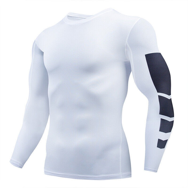 Mens Long Sleeve Compression Base-layer Shirts Fitness Sports Quick Dry T-Shirts gallery