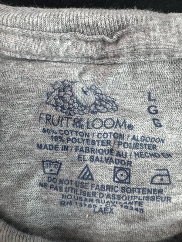 Fruit Of The Loom Mens T-Shirt Size Large Gray Short Sleeve NEW gallery