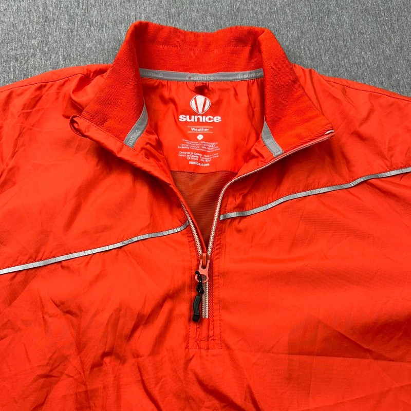 Sunice 1/4 Zip Short Sleeve Rain Gear Golf Top Windbreaker Mens Large Orange gallery