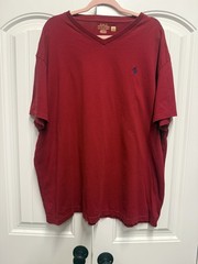Polo Ralph Lauren Shirt Mens 2XL XXL Deep Red/Marion V Neck