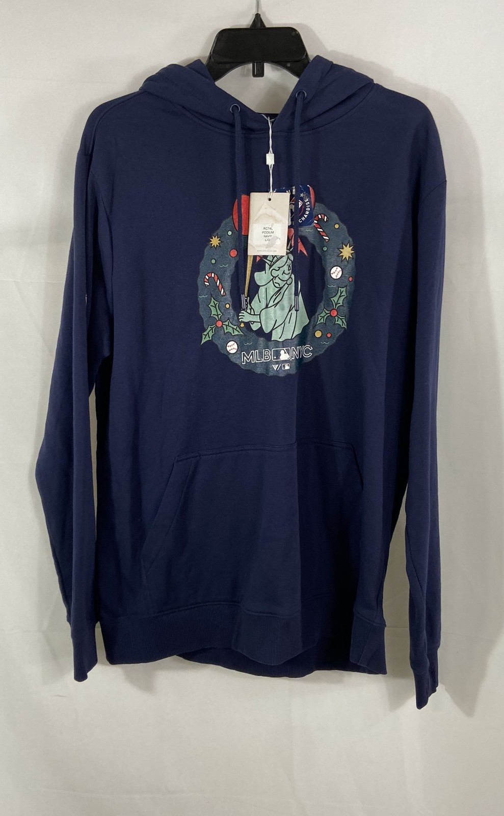 MLB Genuine Merchandise Men's Navy Statue of Liberty NYC Holiday Hoodie NWT Sz L gallery