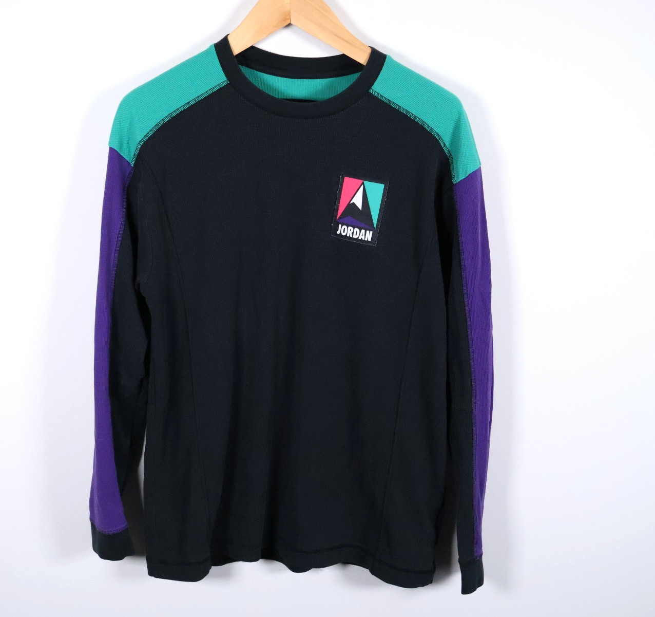 Jordan Mountainside Thermal Shirt Men's Large Black Green Purple Waffle Knit gallery
