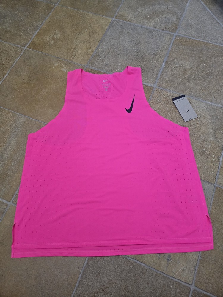 Nike Aeroswift Singlet Dri Fit Men's XXL Running Tank Top Bright Crim CJ7835-639