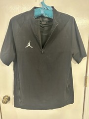 Nike Air Jordan Black Nylon Short Sleeve Quarter Zip, Medium