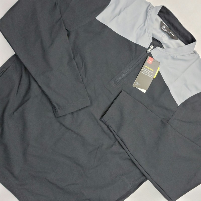Under Armour Men Storm Triumph Cage 1/4 Zip Pullover Sz M Black Gray Water Repel gallery