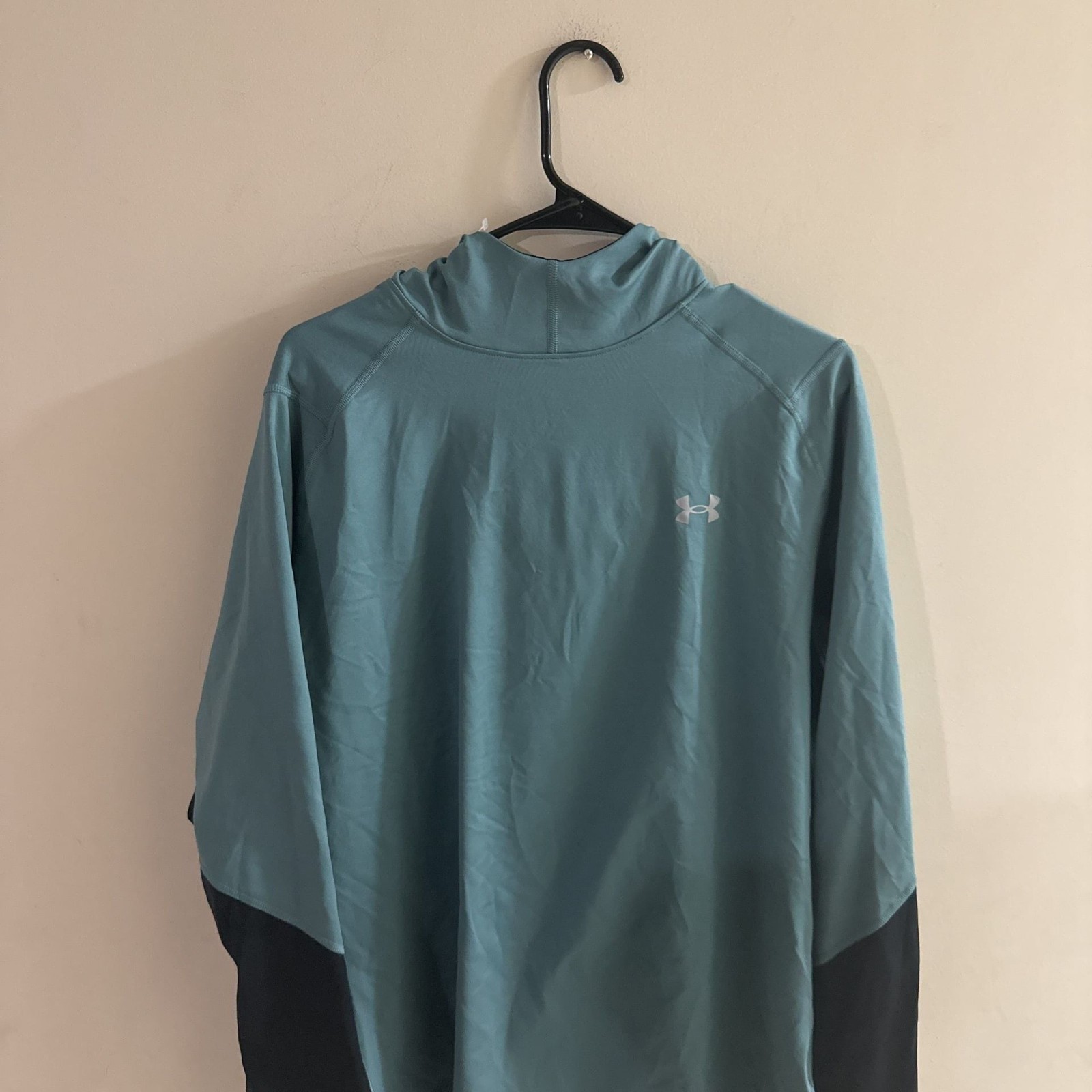 Under Armour Long-Sleeve Performance Shirt, Teal & Black, Men's Large gallery