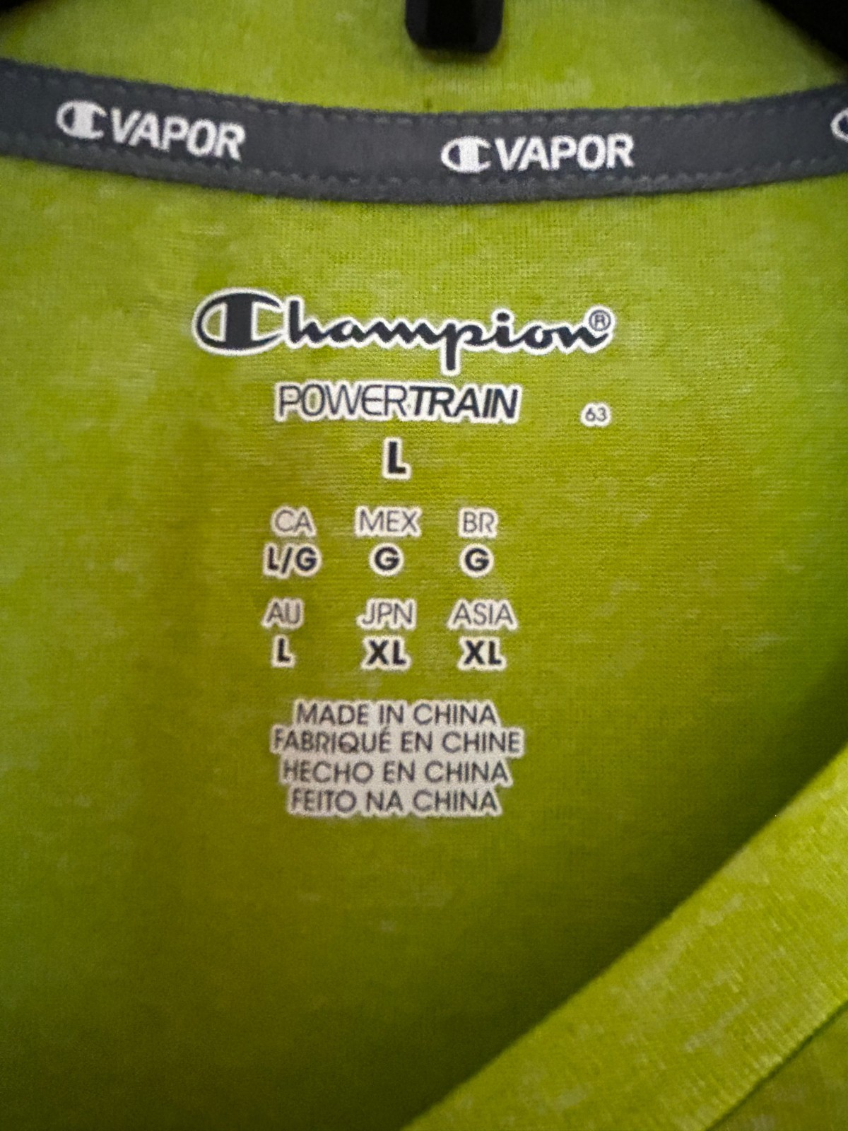 Men's Champion Powertrain Quick Dry Performance Lime Green Shirt Size L *NWT* gallery