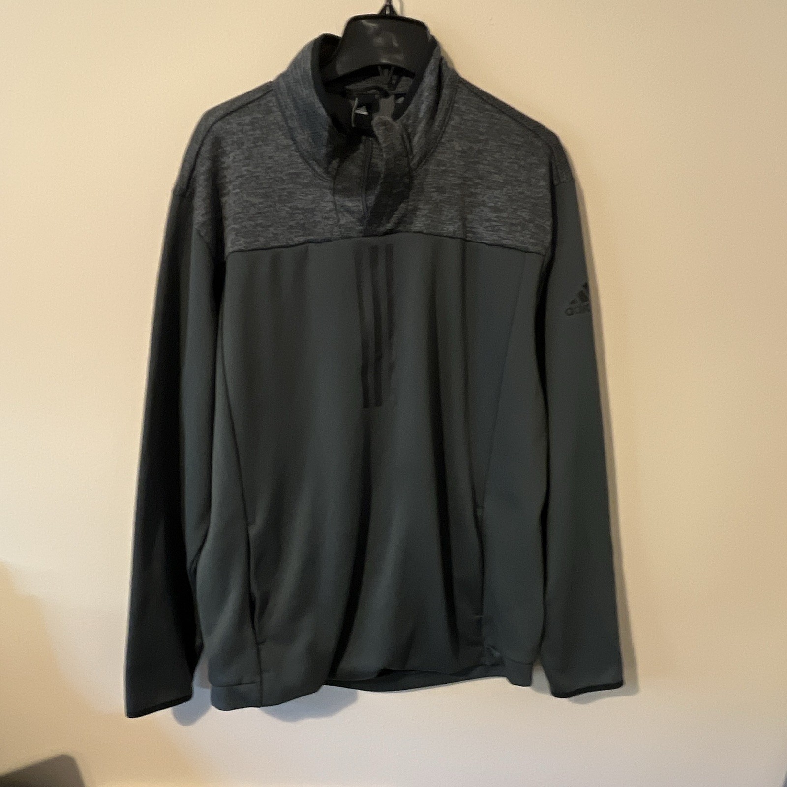 Adidas Mens Lightweight Top Zip Jacket Size XL Gray Black Pullover Golf Sports gallery