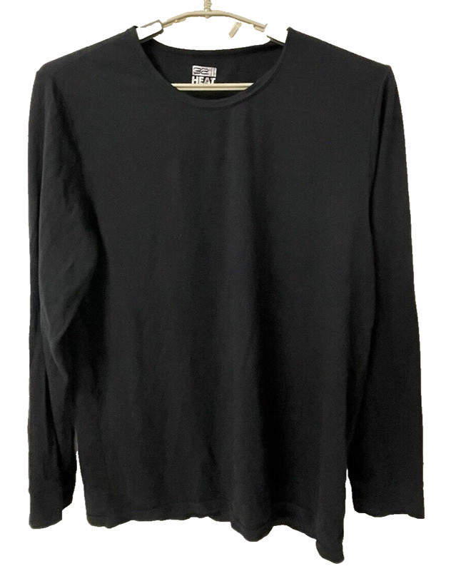 NEW 32 Degrees Heat t Shirt Mens M 42x26 32"Slv solid Black Long sleeve Lightwt gallery