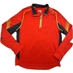 Saucony DRYLETE Pullover Mens Medium Red 1/4 Zip Running Long Sleeve Athletic