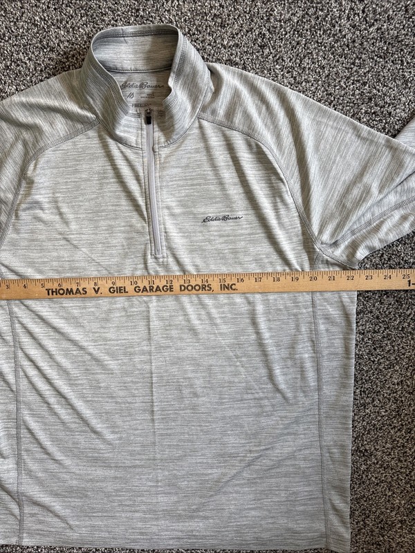 Eddie Bauer Men's Athletic 1/4 Zip Shirt Large Freedry Moisture Wicking Cinder gallery