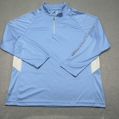 Silver Bait Shirt Adult Large Blue Performance Fishing Stretch 1/4 Zip Mens