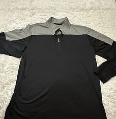 Adidas Prime Green Men’s Grey Long Sleeve 1/4 Zip Athletic Gym Shirt, Large