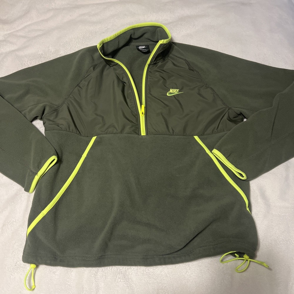 Nike Golf Pullover Mens Medium Green Therma Fit 1/4 Zip Fleece