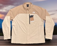 The North Face First Trail Snap Up Shirt Gravel UPF 40+ Long Sleeve, Mens L, NWT