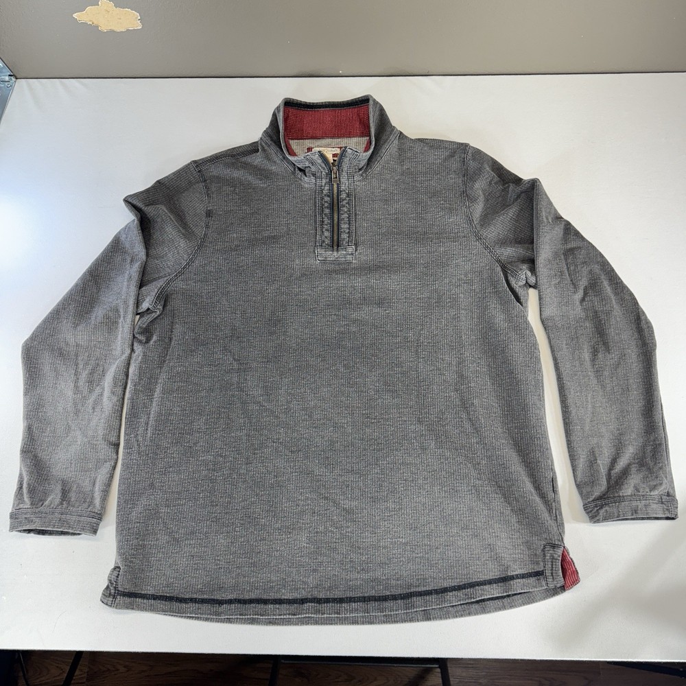 Carbon 2 Cobalt 1/4 Zip Shirt Mens Large L Gray Long Sleeve Henley Pullover