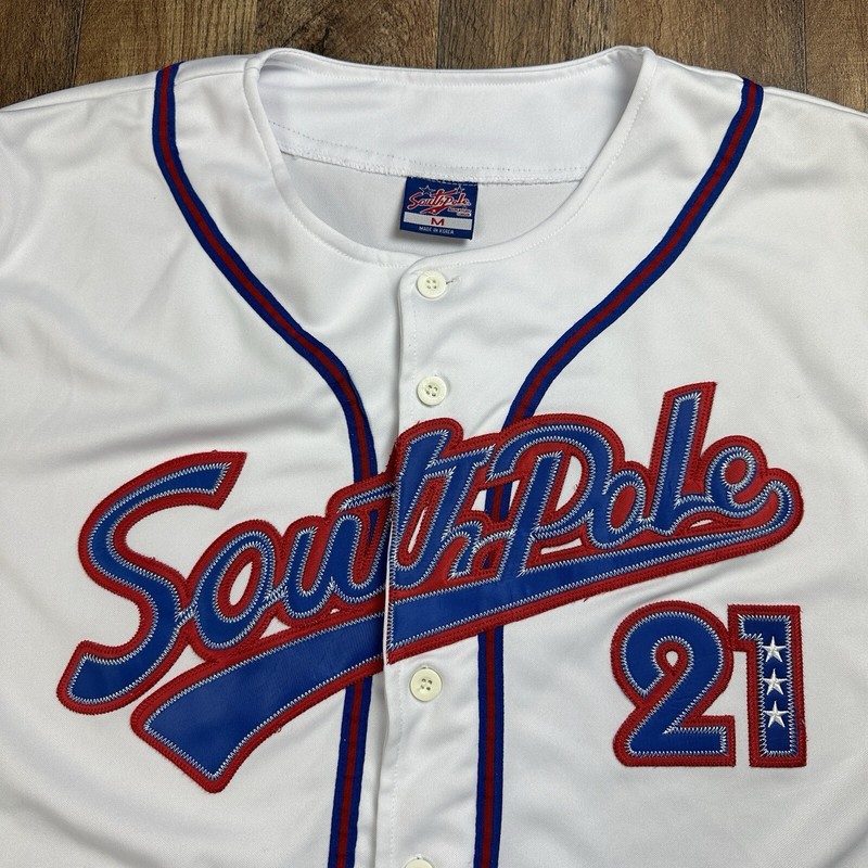 South Pole Athletic Collection #21 Baseball Jersey Sewn Patches Mens M gallery