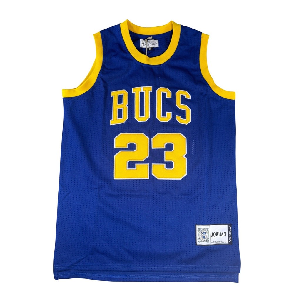 Authentic Classics Michael Jordan Laney High School Bucs Jersey Blue Yellow MED