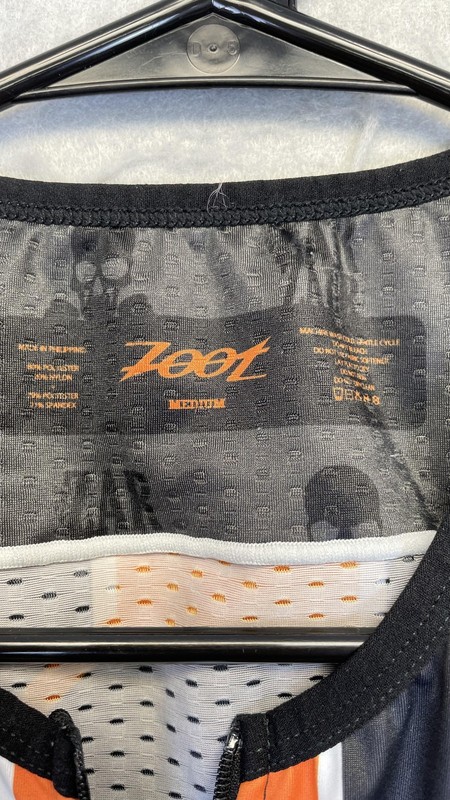 Zoot Triathlon Shirt Mens Medium Black Orange Sleeveless Zip Gavel Guyz Jersey gallery