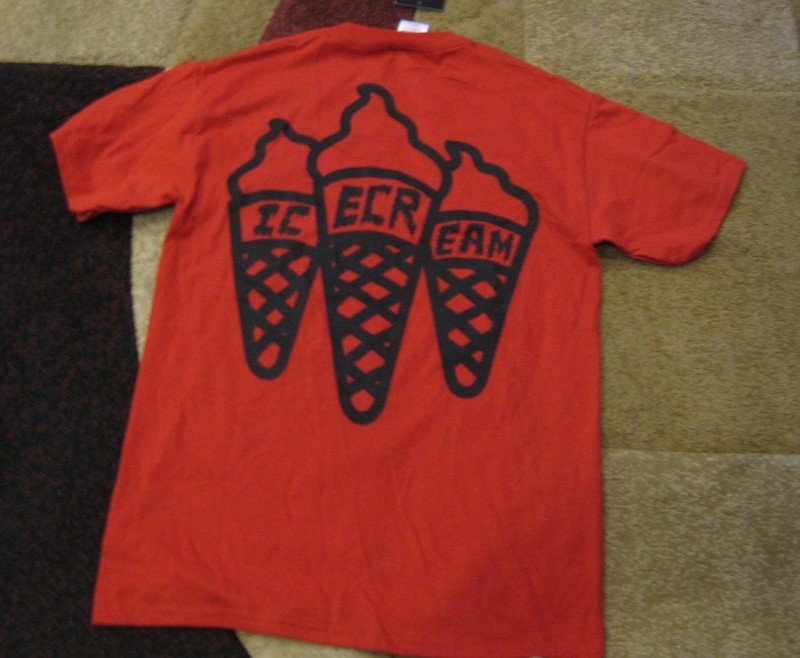 new ICE CREAM RED/BLACK CONE TEE Baseball Softball, Basketball MEN SIZE S gallery