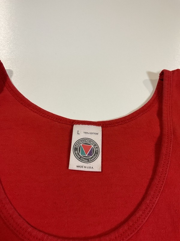 Vintage Munsingwear Tank Top Sz L Made In USA Beach Cotton 90s gallery