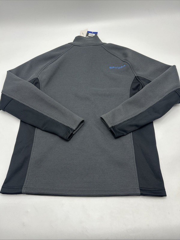 Spyder Major Cable Thermal 1/4 Zip Pullover Shirt Men's Size LARGE Gry Blk Bl gallery