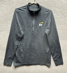 Lululemon Mens Large Gray Charcoal 1/4 Quarter Zip Surge Pullover Athleisure EUC