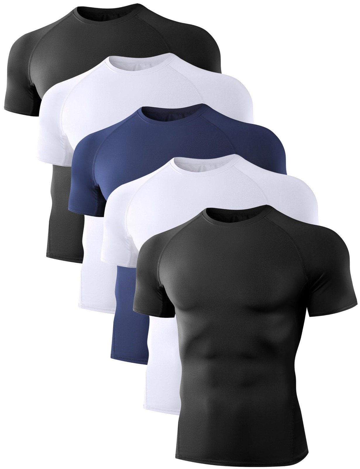 Dalavch 5 Pack Men’s Compression Shirts Short Sleeve Cool Dry Sports Athletic... gallery