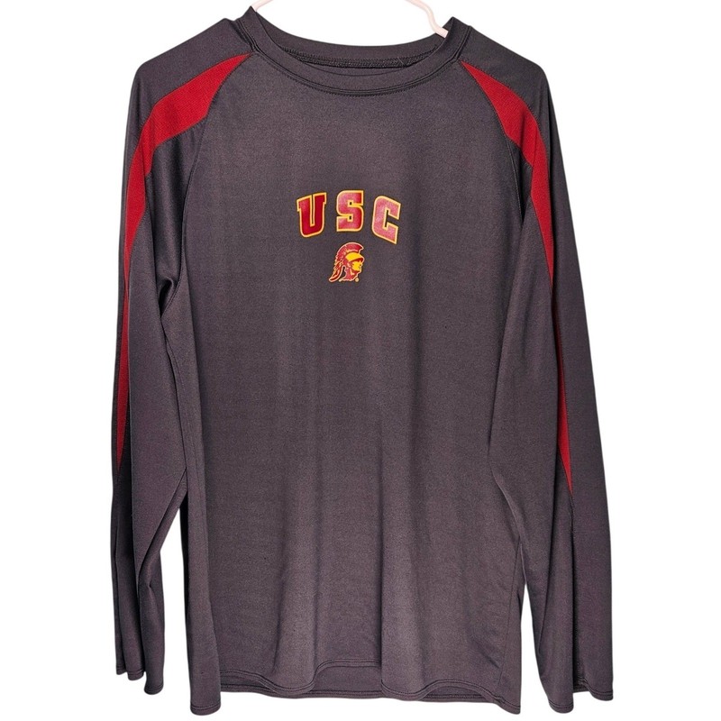 USC Trojans Pro Edge Mens Performance Long Sleeve Shirt Gray Red Large So Cal gallery