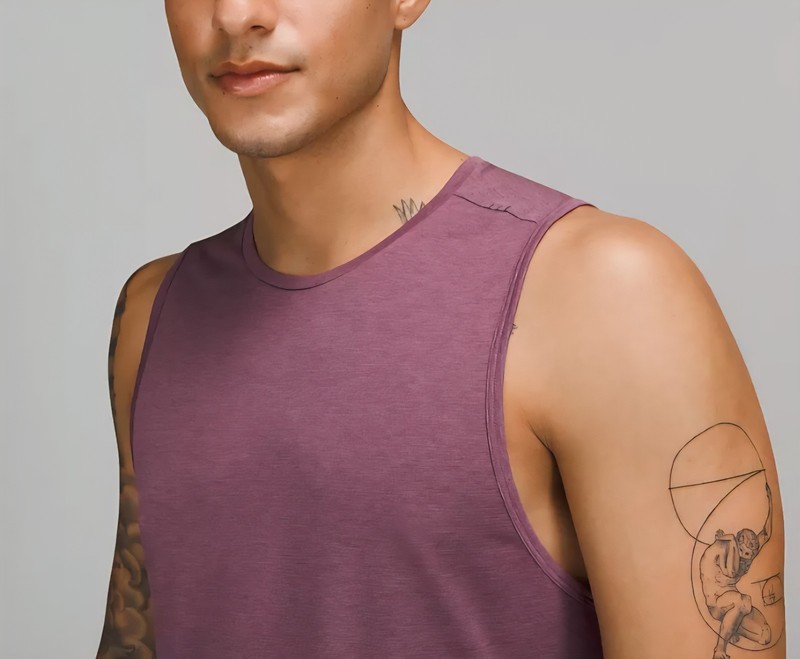 Lululmeon Fast Free Tank Top Heathered Vintage Plum Slim Fit Size Medium gallery