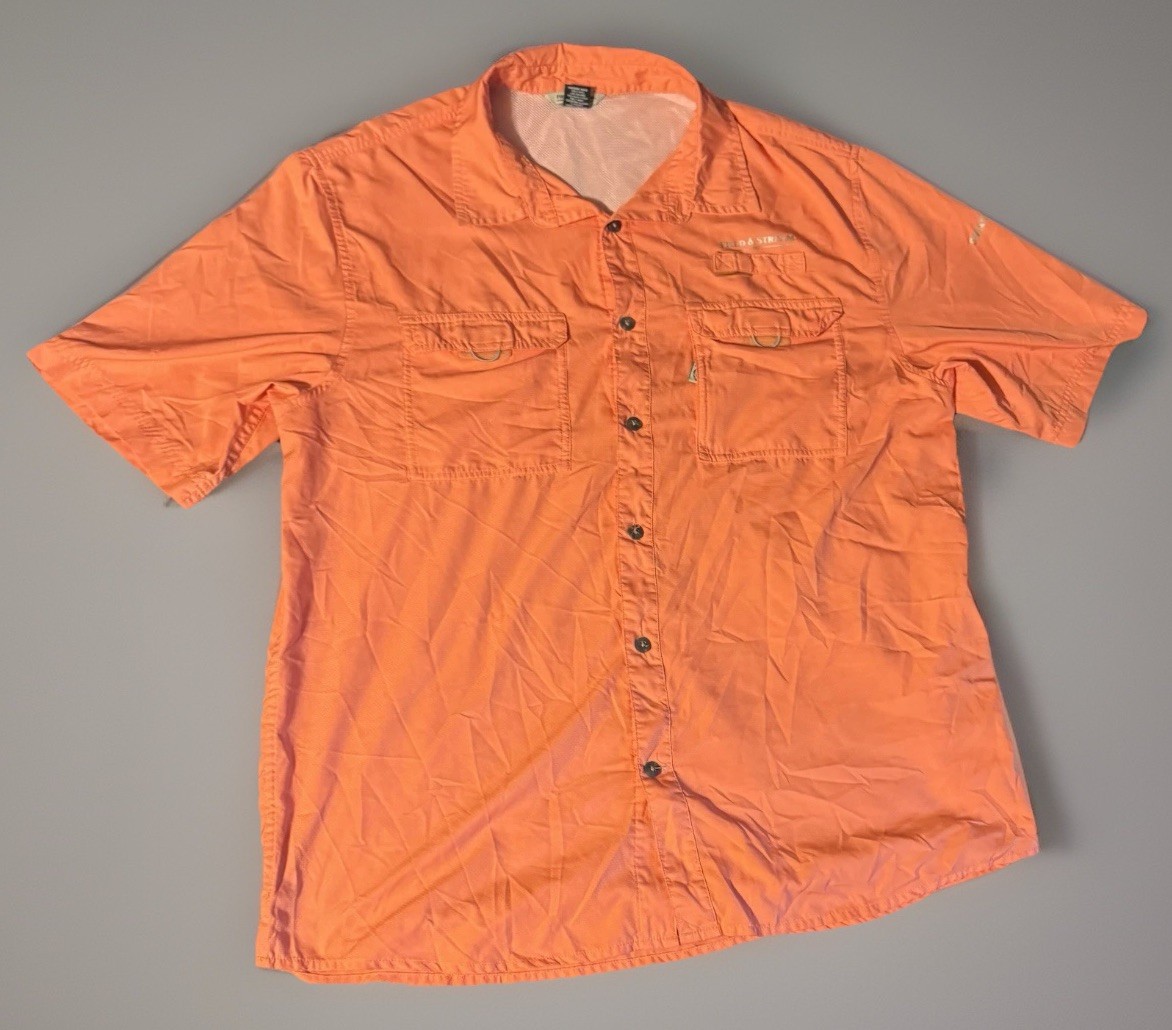 Field And Stream Short Sleeve Fishing Shirt Size L Orange “Smart Cool” Tech gallery