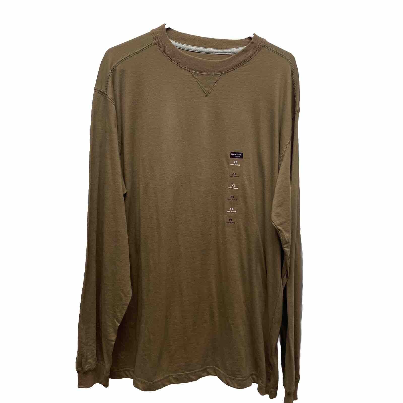 Architect men's Shirt size Xl basic long sleeve brown pullover nwt Classic gallery