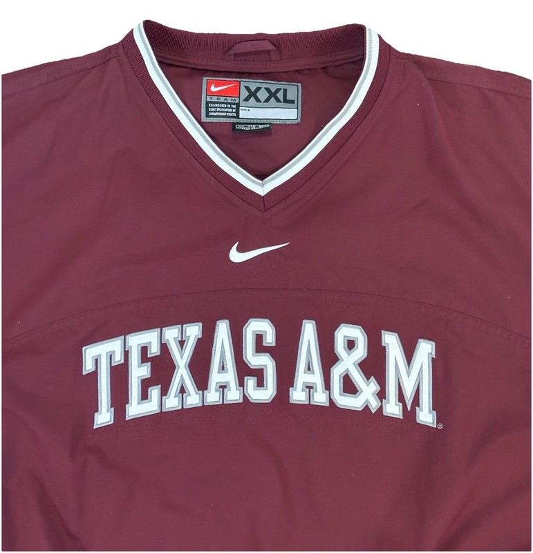 NIKE Men's XXL Maroon Red College Football A&M Softshell V-Neck gallery