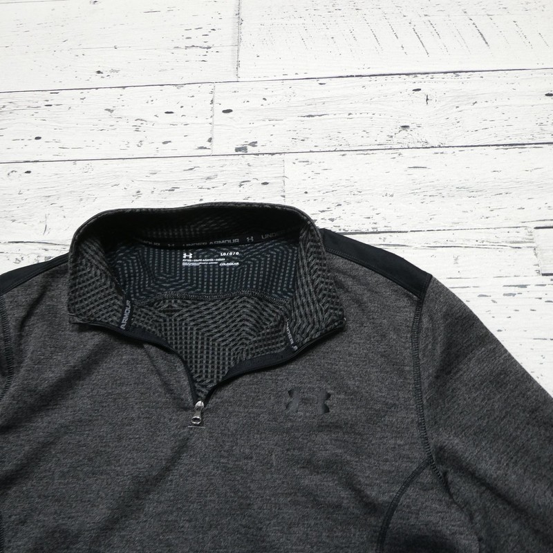 Under Armour ColdGear Pullover Mens Large Gray 1/4 Zip Long Sleeve Fitted Top gallery