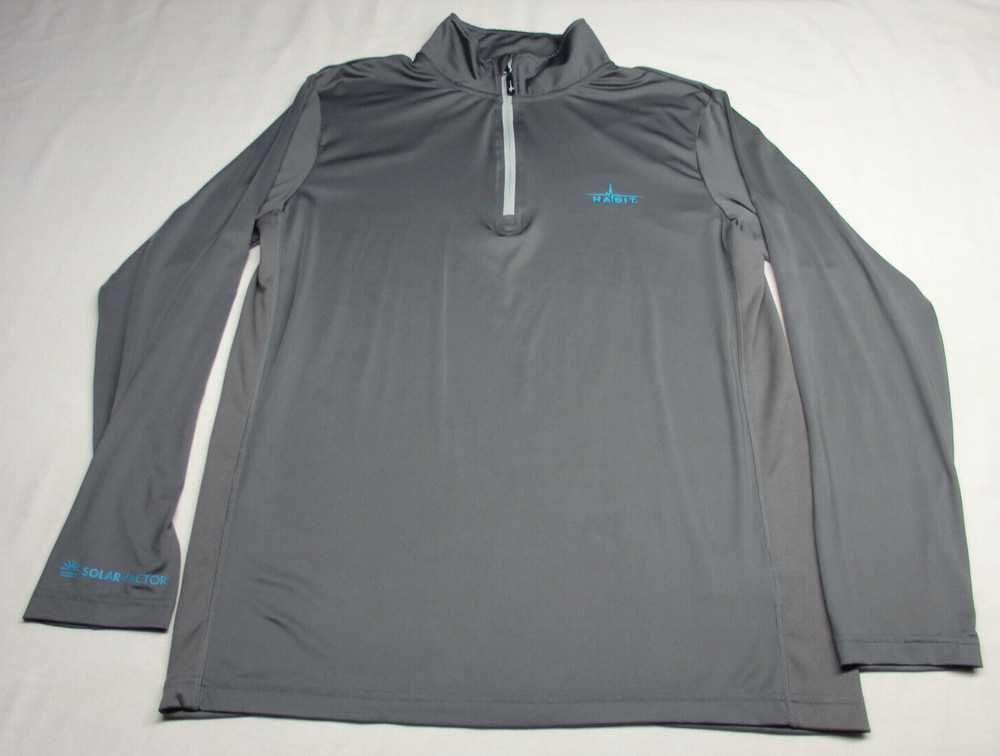 Mens *HABIT* Solar Factor Long Sleeve 1/4 Zip Athletic Pullover Shirt Size LARGE