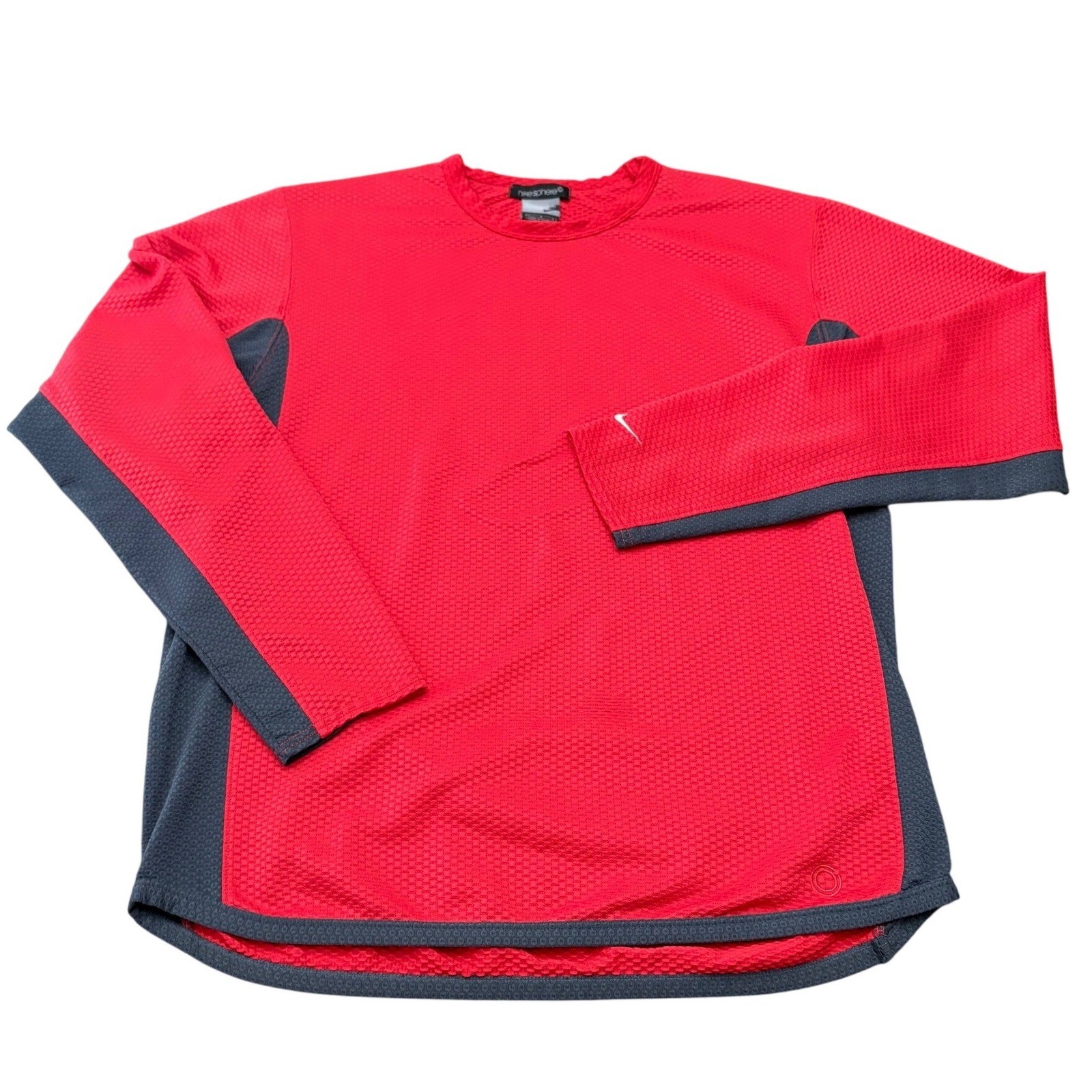 VTG Y2K Nike Sphere Performance Long Sleeve Top Mens Large Red Waffle Texture gallery