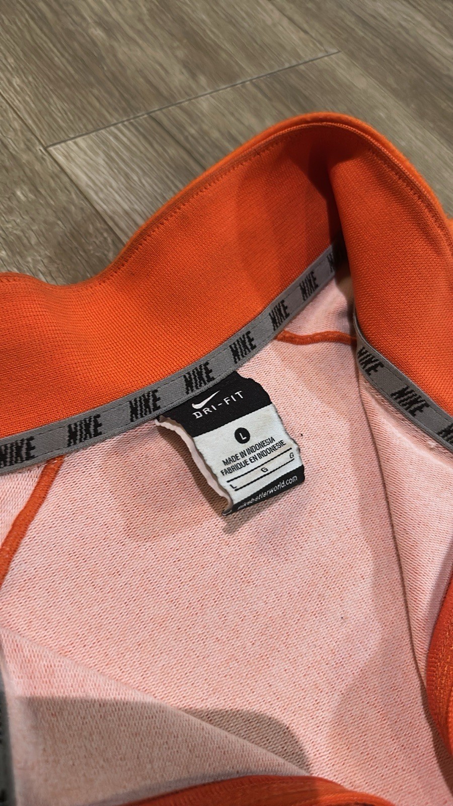 Nike Dri-FIT Orange 1/4 Zip Mock Neck Long Sleeve Pullover Men's L gallery
