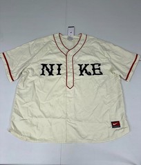 Nike Life Short Sleeve Vintage Sport Top Mens 2XL Beige Drop Shoulder Athleisure
